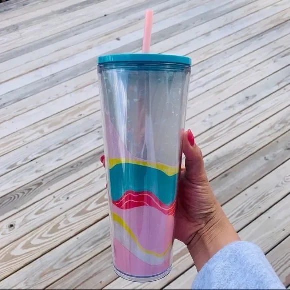 5/$100 Starbucks Spring 2020 Wavy Tumbler 24oz - Picture 5 of 6
